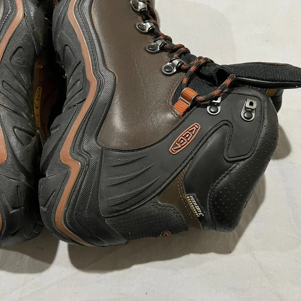 Keen Liberty Ridge Mens Brown Waterproof Full-Grain Leather Hiking Work Boots 10